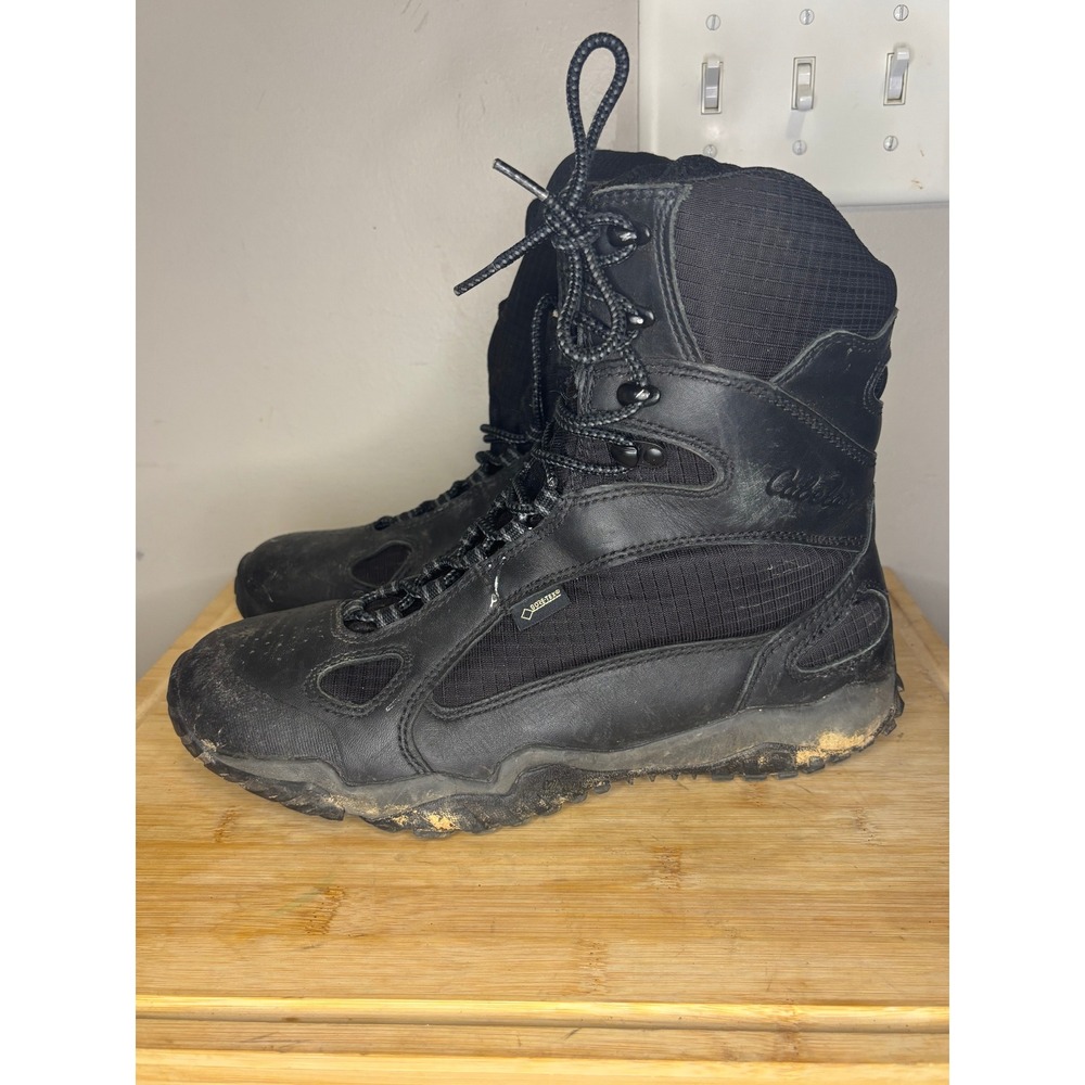 Cabelas 8 Inch Tactical Trainer Gore-Tex Vibram Boots Black 818559 Mens 9.5 D